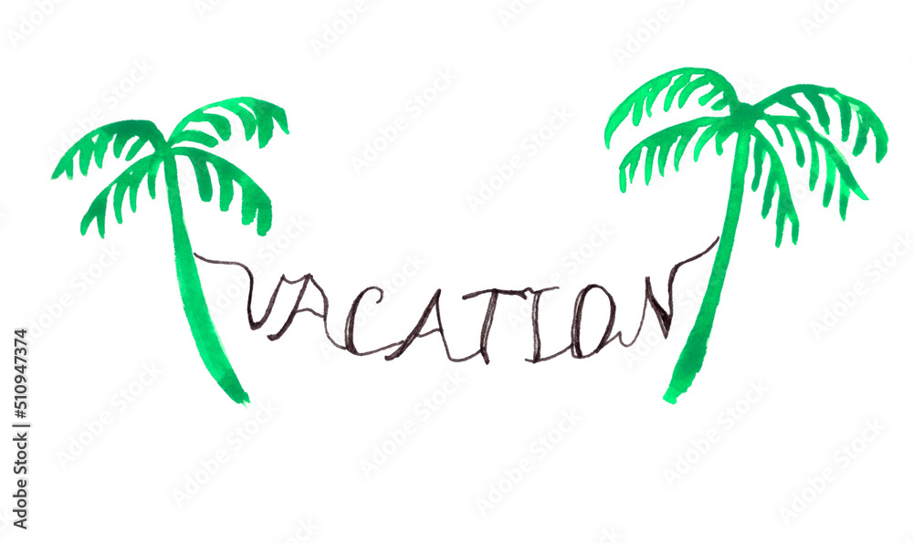 Vacation and green palms