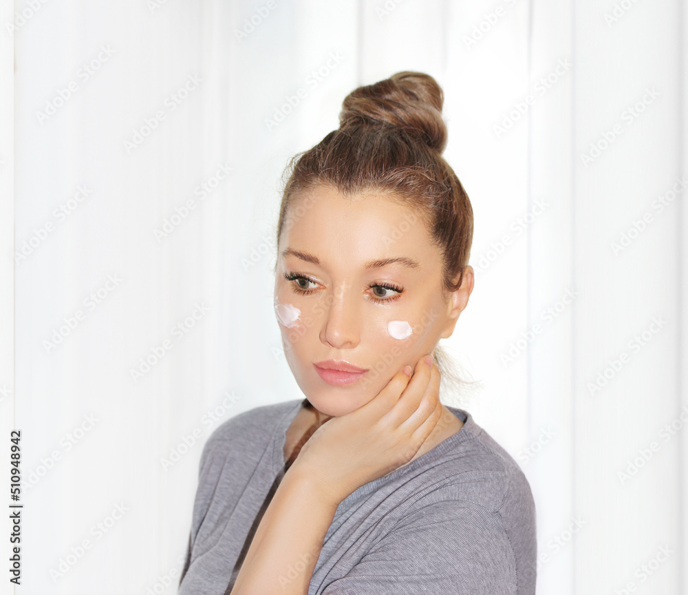 Applying the cream..Magic anti-aging cream.