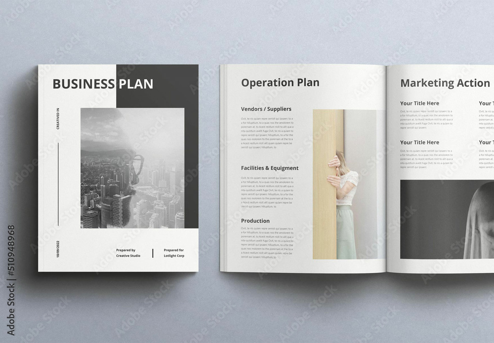 Business Plan Brochure Layout Stock Template | Adobe Stock