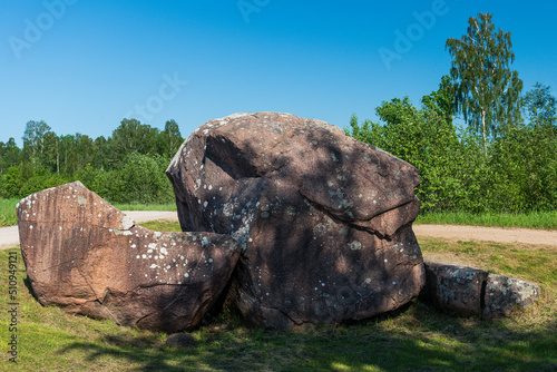 Great stone of Kapsede in sunny summer day, Latvia.
