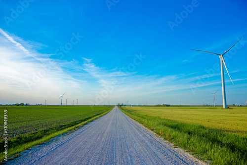 A windmill farm somewhere in Indiana