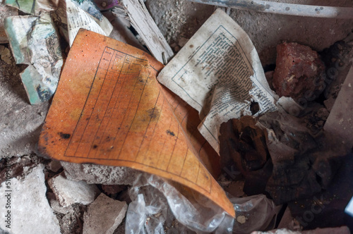 Old abandoned pottery and brick factory in Kladno, Czech Republic photo