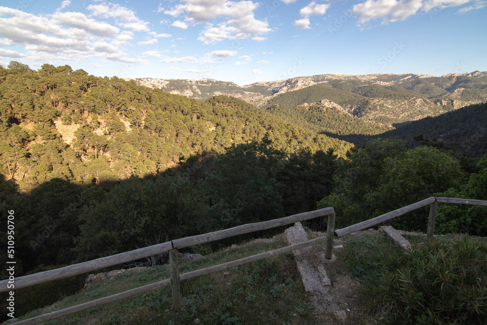 Trails with wonderful views of the Sierra De Cazorla, Spain. Nature tourism concept.