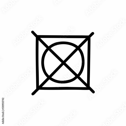 do not tumble dry symbol doodle icon, vector color line illustration