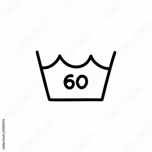 machine wash hot symbol doodle icon, vector color line illustration