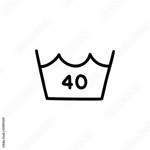 machine wash warm symbol doodle icon, vector color line illustration