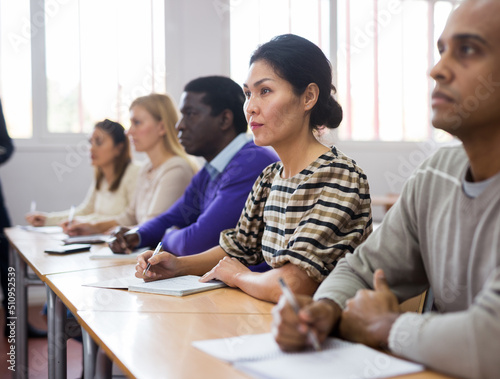 Students in advanced training courses in the auditorium