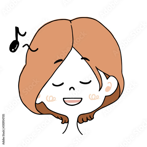 ご機嫌で歌を口ずさんでいる女の子