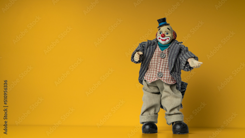 Portrait of a clown with a smile, Figure, Background Portrait of a clown with a smile, Figure, Background