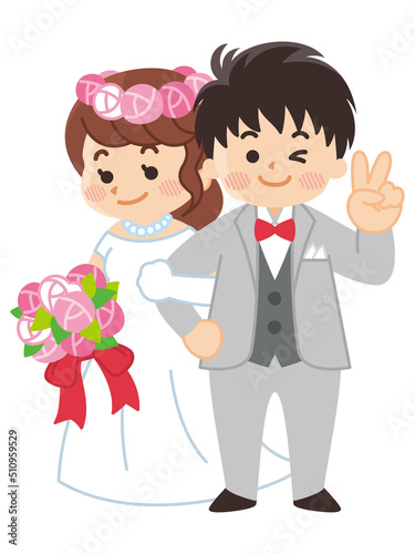 新郎新婦　新婚夫婦　結婚　ブライダル