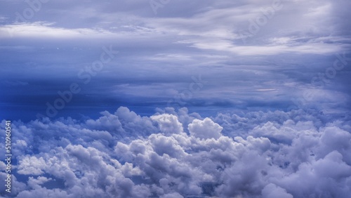 Fototapeta Naklejka Na Ścianę i Meble -  clouds taken from a moving airplane. cloudy sky