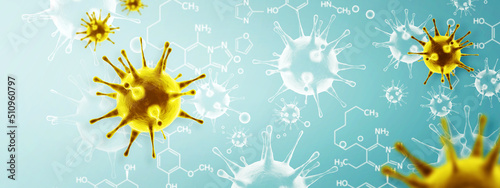 Corona virus background  pandemic risk concept. 3D illustration