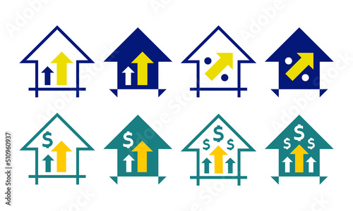 House prices growth icon vector image