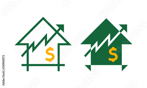House prices growth icon vector image