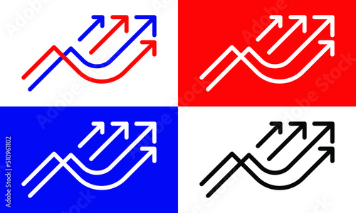 Growing statistics icon vector image