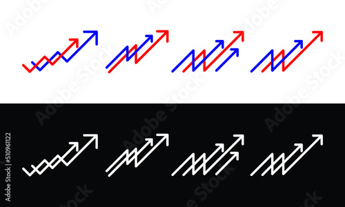 Growing statistics icon vector image
