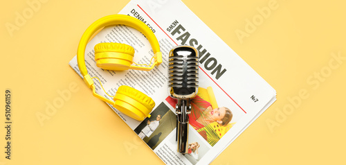 Headphones, microphone and ...