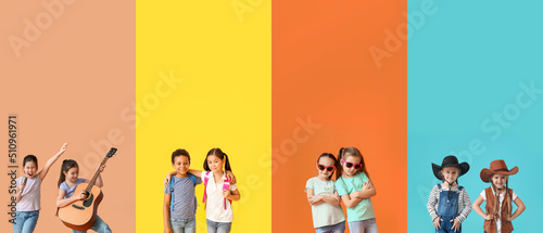 Group of happy little child...