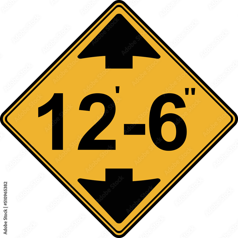 A road sign, a low bridge or overpass ahead. A road sign, a low bridge or overpass ahead.
