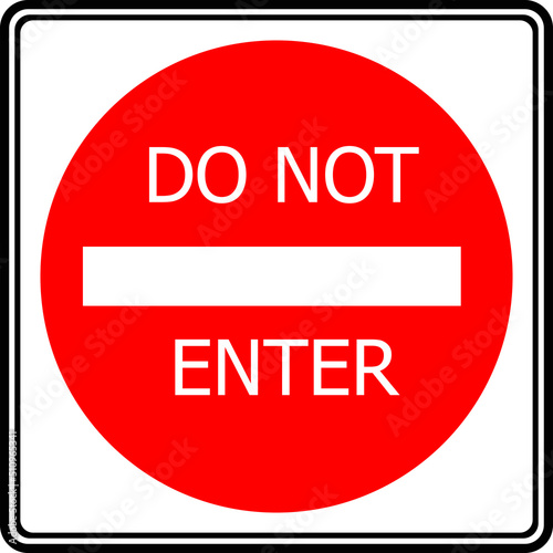 Road sign no entry permit. Vector image.