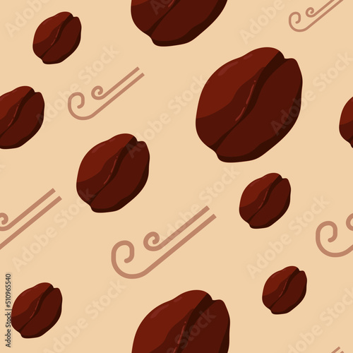 Patrón café, vector patrón grano de café 