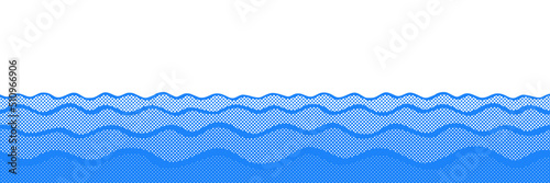 Vector drawing of waves on the sea, natural background, abstraction