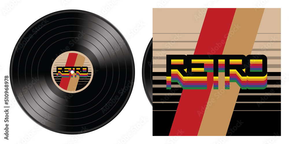 Creating retro artwork made out of vinyl records