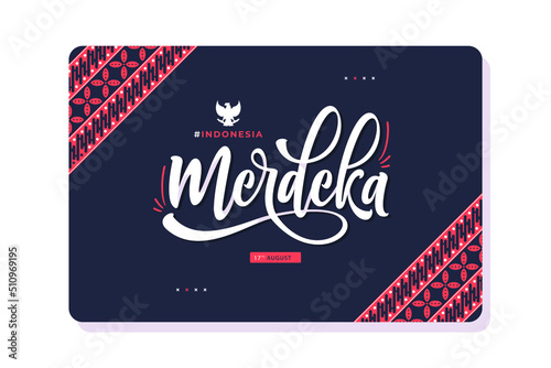 merdeka means freedom indonesia independence day card greeting template