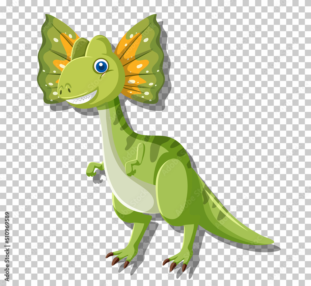 Fototapeta premium Cute dilophosaurus dinosaur isolated