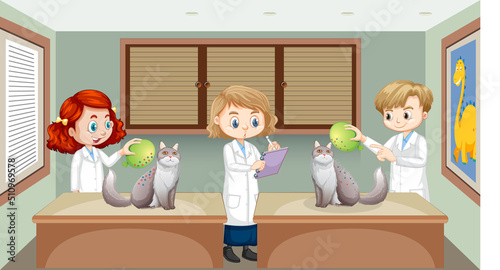 Scientist kids doing static electricity science experiment