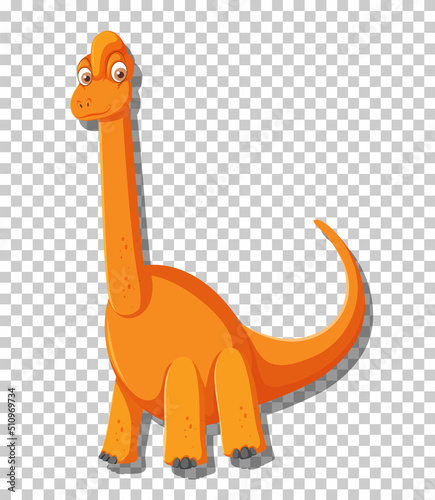 Cute diplodocus dinosaur isolated