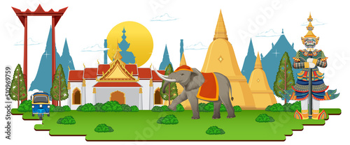 Bangkok Thailand With Landmarks