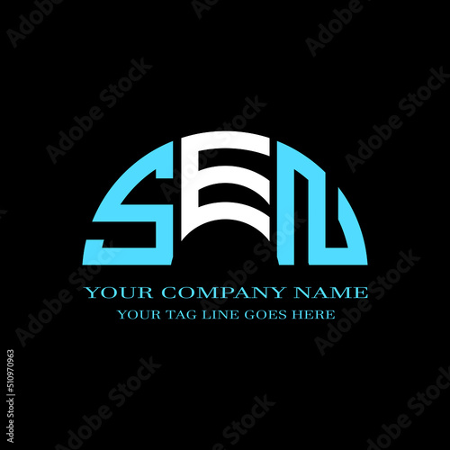 SEN letter logo creative design with vector graphic