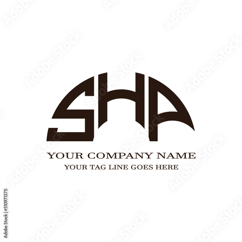 SHP letter logo creative design with vector graphic photo