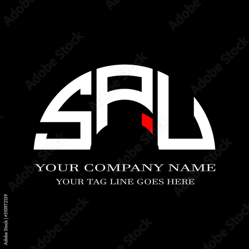 SPU letter logo creative design with vector graphic