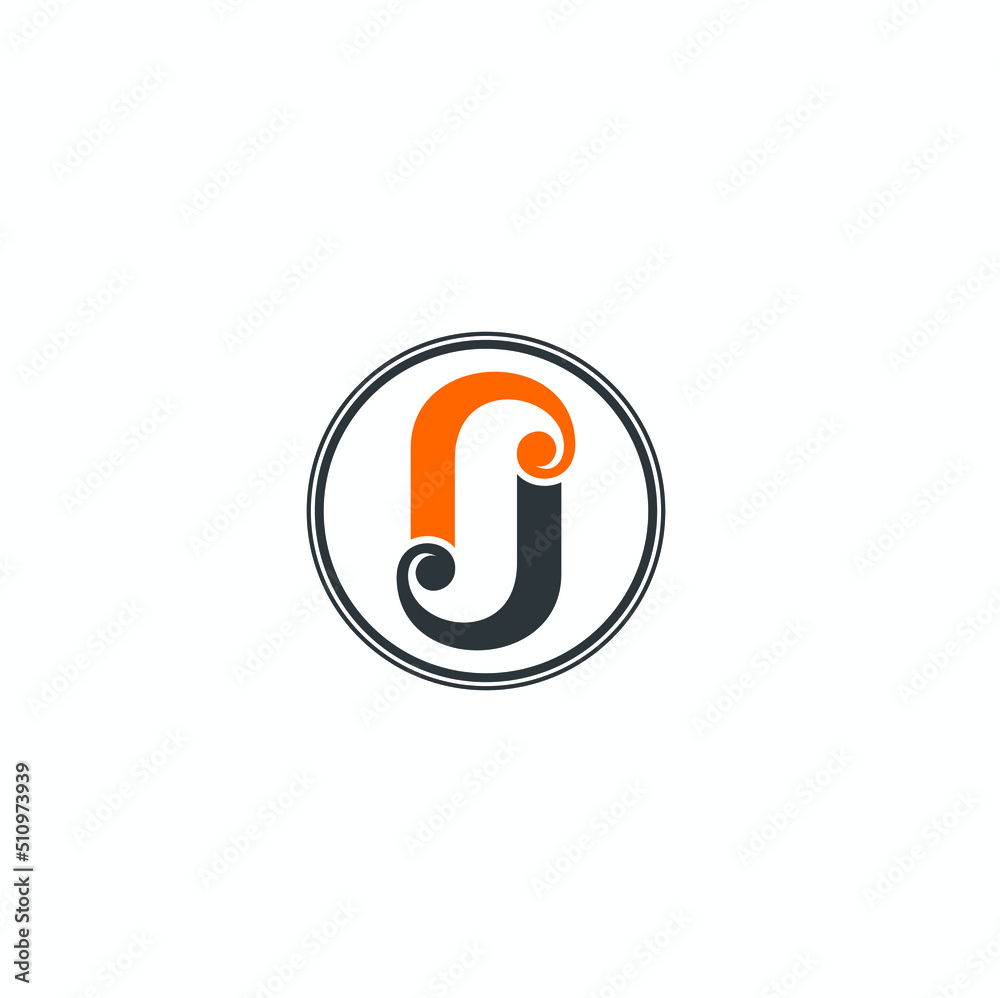 initial icon of sj, sj logo template, vector art. initial icon of sj, sj logo template, vector art.