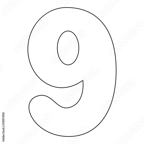 Arabic numerals coloring book for kids. Hand Drawn Arabic Figures From One till Nine. Hand Drawn Script numbers from 0 to 9 in the style of doodles on a white background. Numeral. Vector illustration