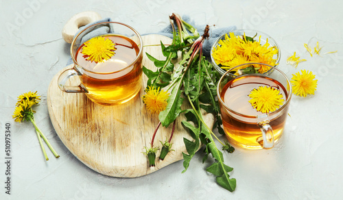 Delicious healthy tea made of dandelion flowers.