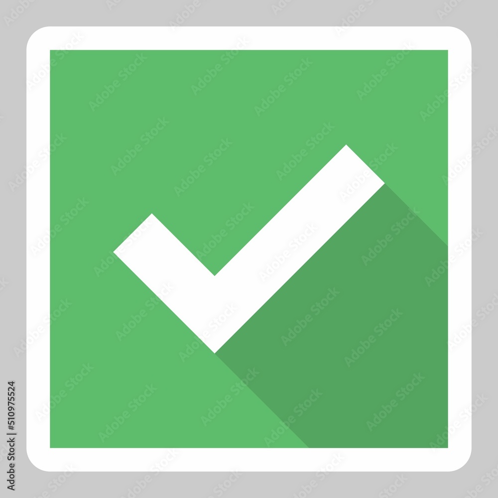 Check marks, Tick marks, Accepted, Approved, Yes, Correct, Ok, Right Choices, Task Completion, Voting. - vector mark symbols in green. White stroke and shadow design. Isolated icon. Check marks, Tick marks, Accepted, Approved, Yes, Correct, Ok, Right Choices, Task Completion, Voting. - vector mark symbols in green. White stroke and shadow design. Isolated icon.