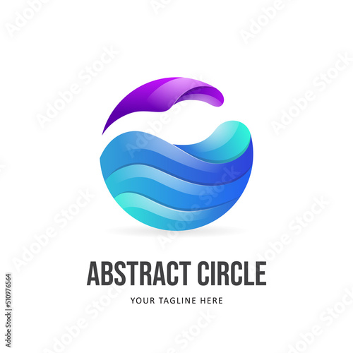 Colorful Circle Wave Logo Template
