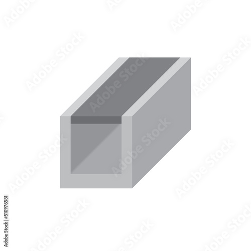 Drain gutter and cover vector illustration. May called trench, ditch, street or concrete gutter for irrigation, stormwater drainage system by drain water from road, city, yard, driveway to sewer.
