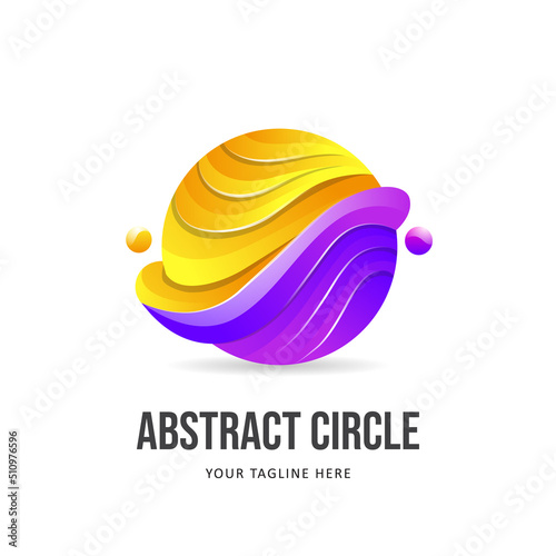 Colorful Planet Saturn Logo Template