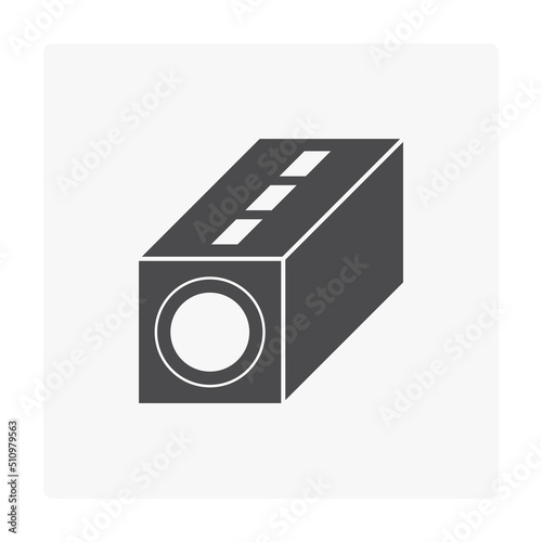 Precast concrete product of trench drain or slot drain vector icon for stormwater drainage system by install at underground to drain water from lawn, yard, garden, road, city, pool, driveway to sewer.