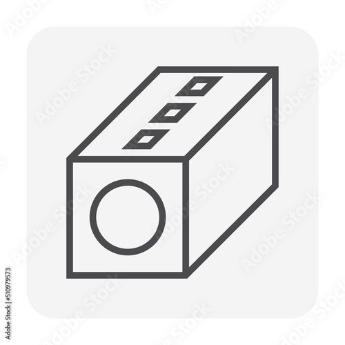 Precast concrete product of trench drain or slot drain vector icon for stormwater drainage system by install at underground to drain water from yard, garden, road, city, driveway to sewer. 64x64 pixel