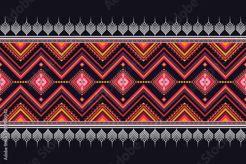 Ikat ethnic geometric pattern design. for background,fabric,wrapping,clothing,wallpaper,Batik,carpet,embroidery style.	
