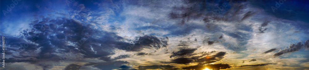 Large panoramic sky with clouds.