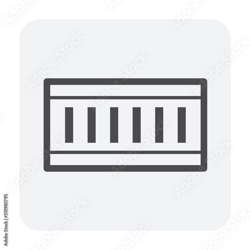 Grating or gutter guard vector icon for rainwater, stormwater drainage system by cover on trench, manhole. To drain water from downspout, city, pool, road, street and driveway by cleaning to sewer.
