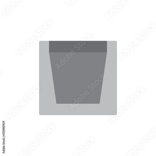 Drain gutter and cover vector icon. May called trench, ditch, street or concrete gutter for irrigation, stormwater drainage system by drain water from lawn, garden, yard, road, city, driveway to sewer