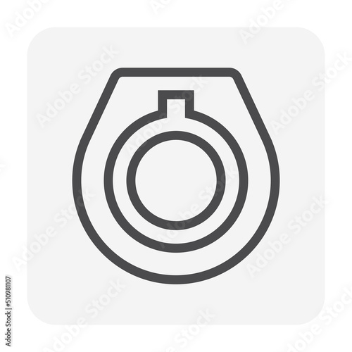 Precast concrete product of trench drain or slot drain vector icon for stormwater drainage system by install at underground to drain water from yard, garden, road, city, driveway to sewer. 48x48 pixel