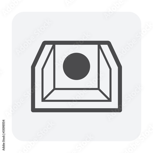 Culvert or precast concrete pipe, structure vector icon. Include retaining wall i.e. endwall, headwall, wingwall for drainage system of water channel, rainwater under road, driveway, street. 64x64 px.